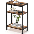 Narrow 3 Tier Slim Side Table Rustic Brown N287