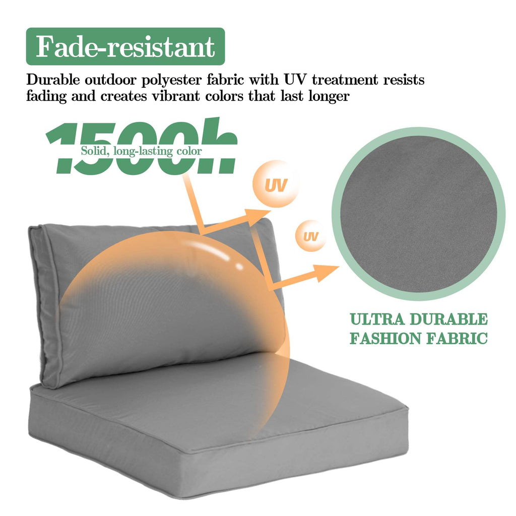 Waterproof Outdoor Couch Cushions 4 Seat Dark Grey Y781455