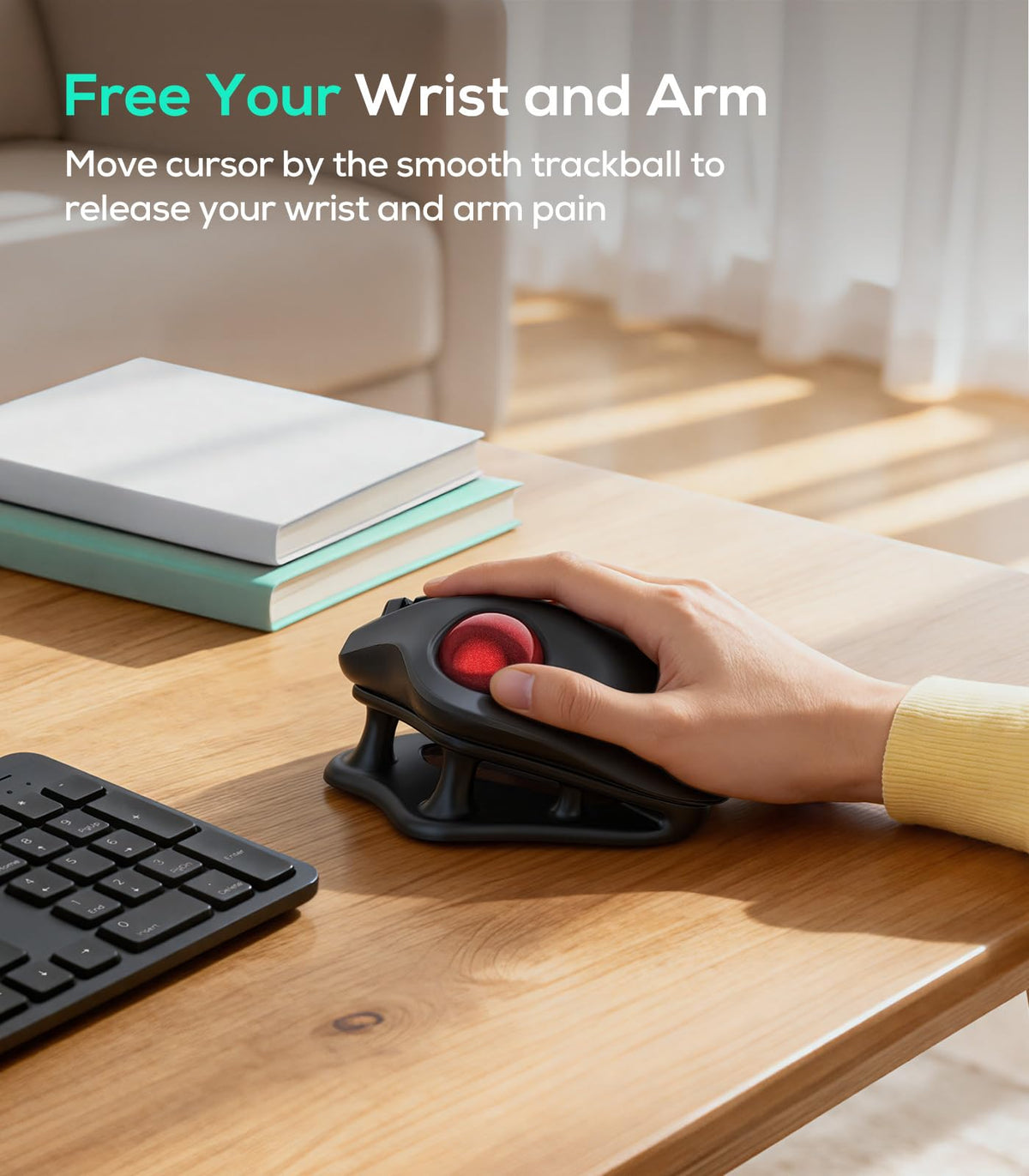 Wireless Ergonomic Trackball Mouse H6368
