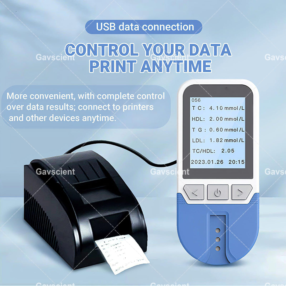 5 in 1 Lipid Test Meter Cholesterol Monitor Kit with 25 Strips C670