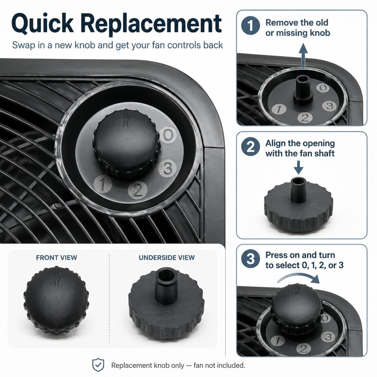 Black Replacement Power Speed Knob G781097