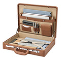 Brown Leather Briefcase with Lock for 16 Inch Laptop V927442