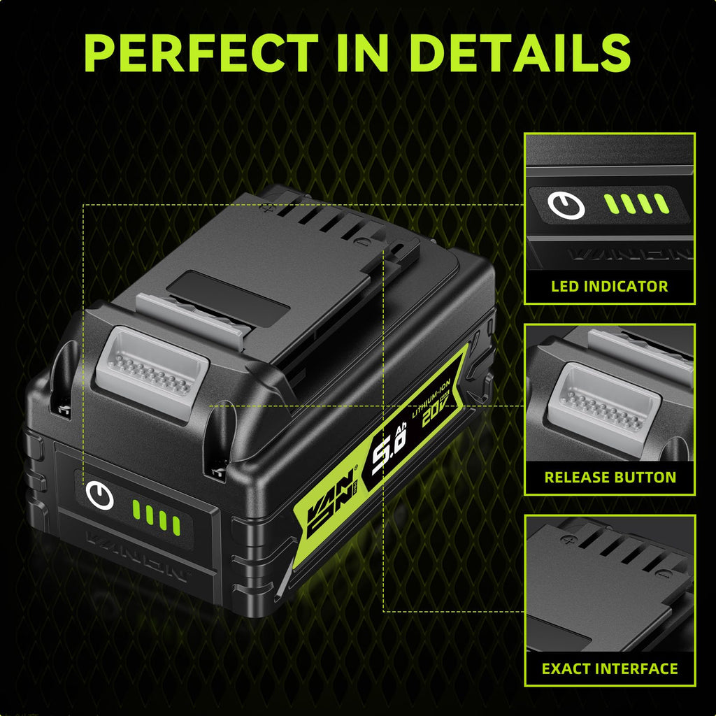 20V Max 5.0Ah Lithium Battery 2 Pack A9408