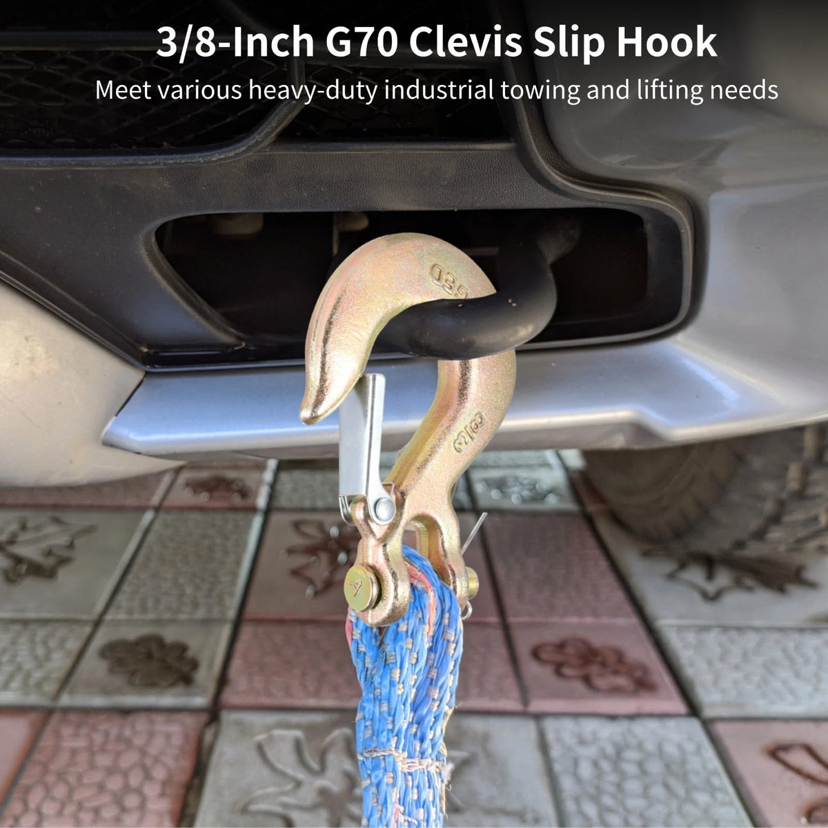 4-Pack 3/8-Inch Clevis Slip Hooks with Safety Latch O7651