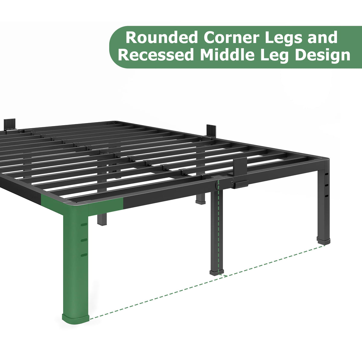 18 Inch Queen Size Metal Platform Bed Frame N17453