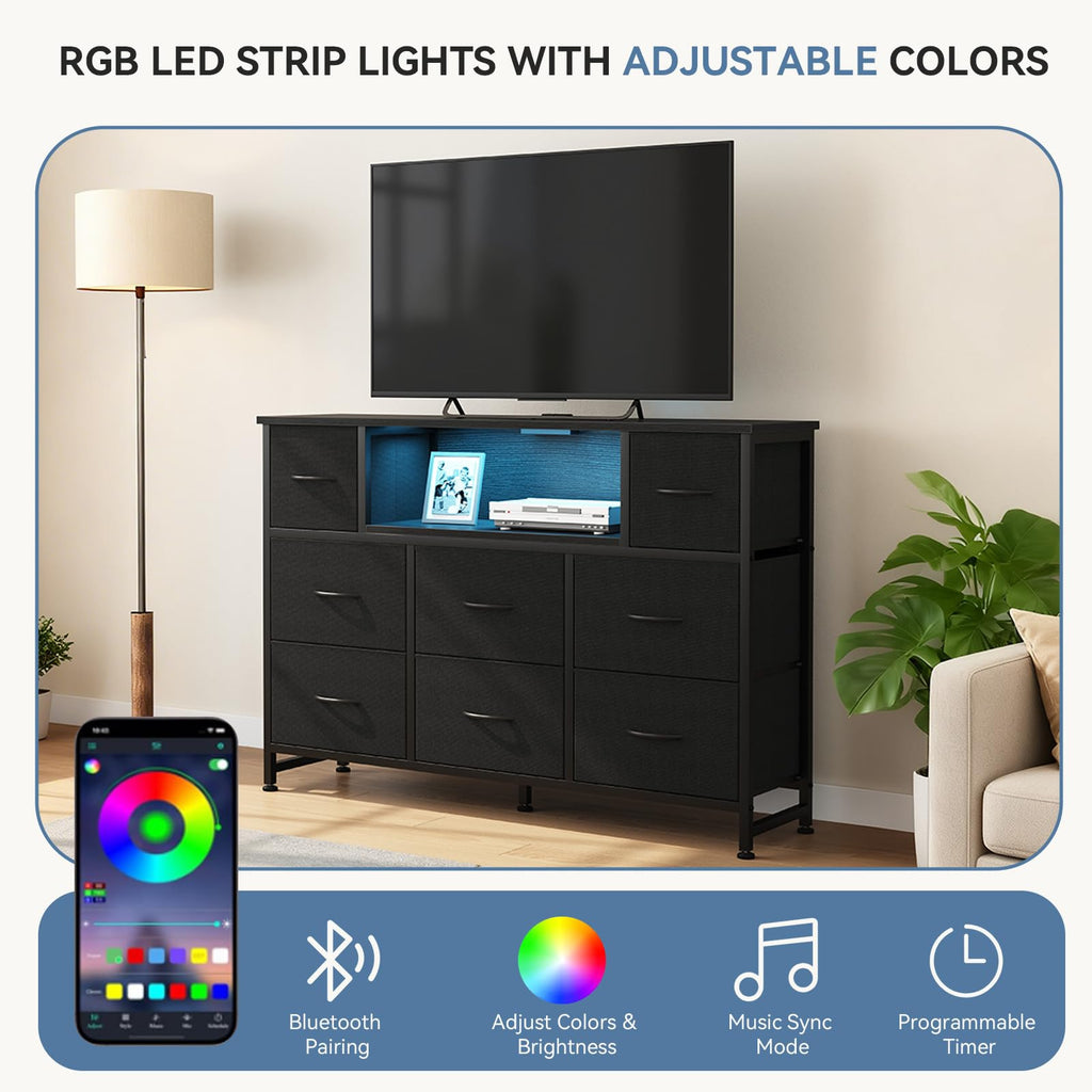 LED TV Stand Dresser with Charging Station R905209