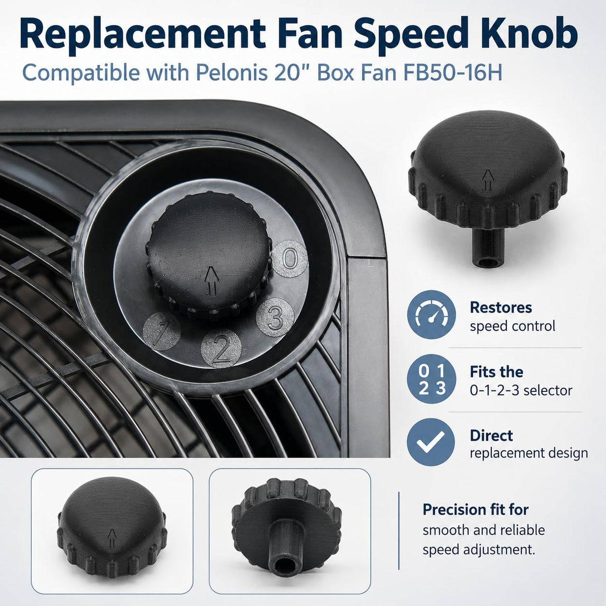 Black Replacement Power Speed Knob G781097