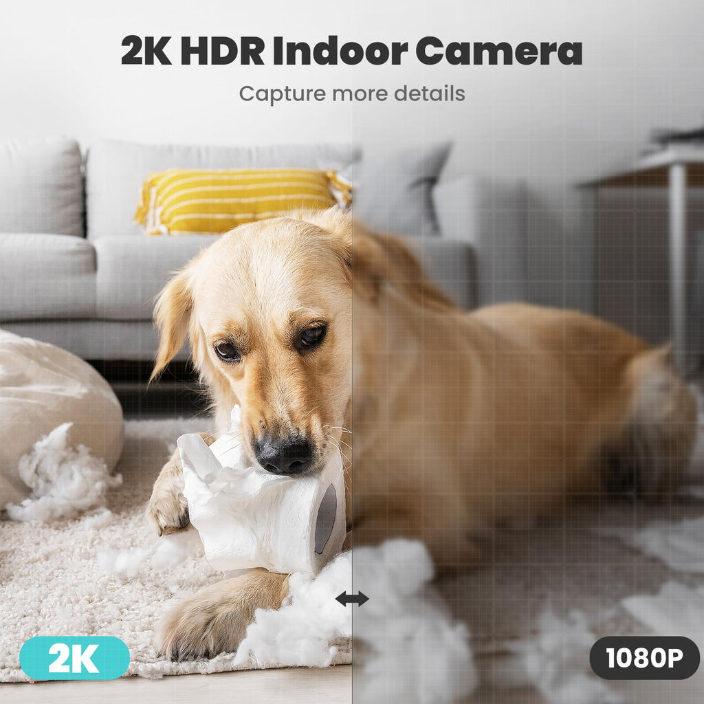 2K Indoor Security Camera with Motion Detection Night Vision M737