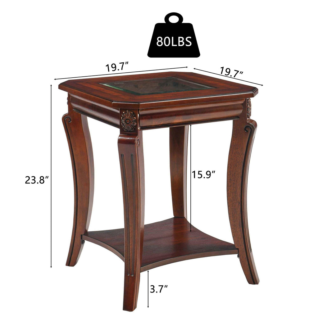 Set of 2 Solid Wood End Table A93620