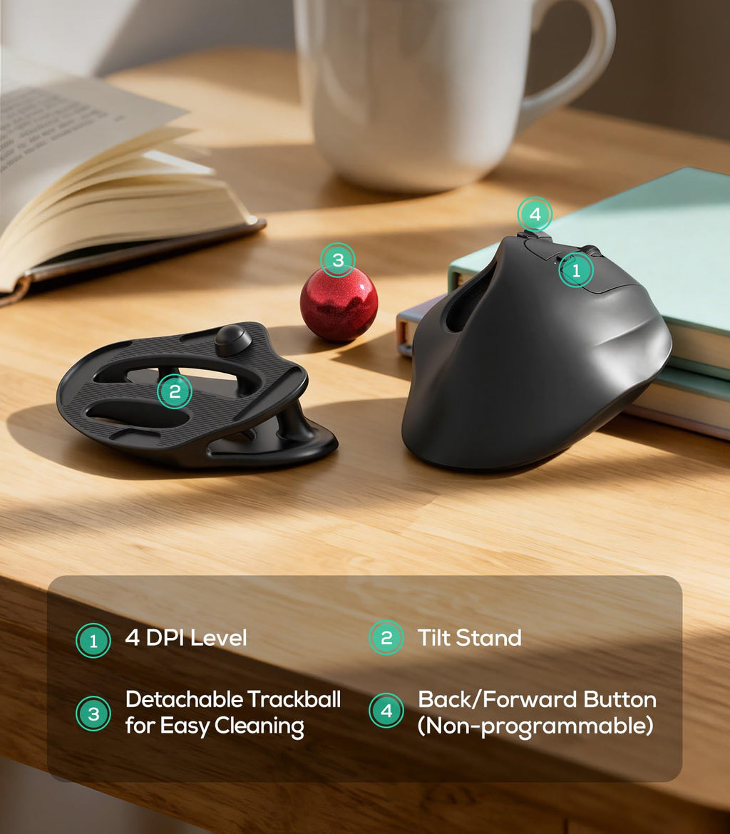 Wireless Ergonomic Trackball Mouse H6368