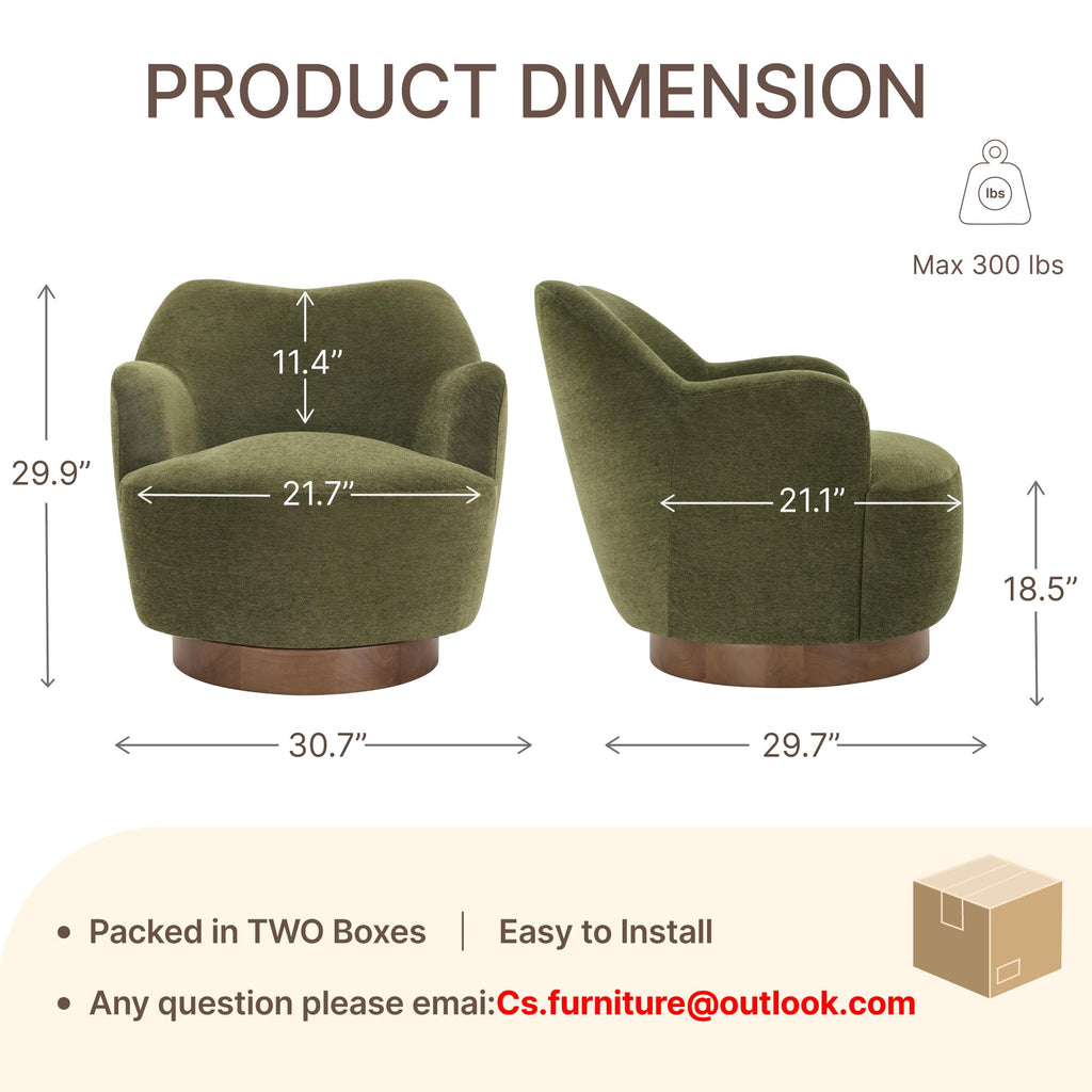 Green Swivel Accent Chair Set of 2 F728