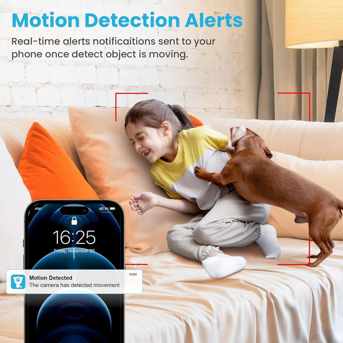 2K Indoor Security Camera with Motion Detection Night Vision M737