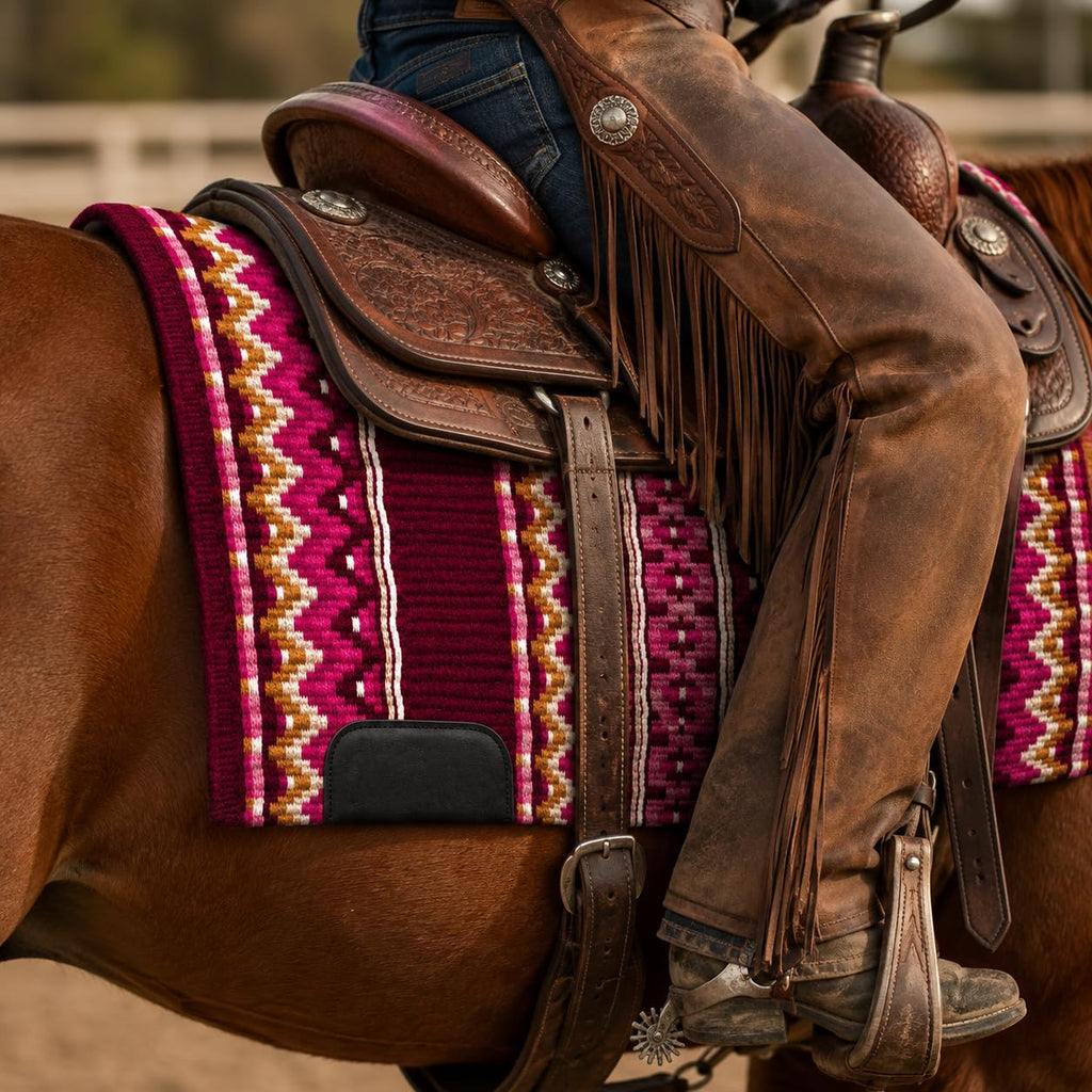 Burgundy Pink Tribal Horse Saddle Pad H850548