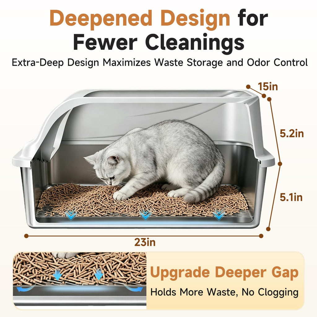 Stainless Steel Sifting Litter Box P1823