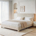 King Size Velvet Upholstered Bed Frame with Headboard B226715
