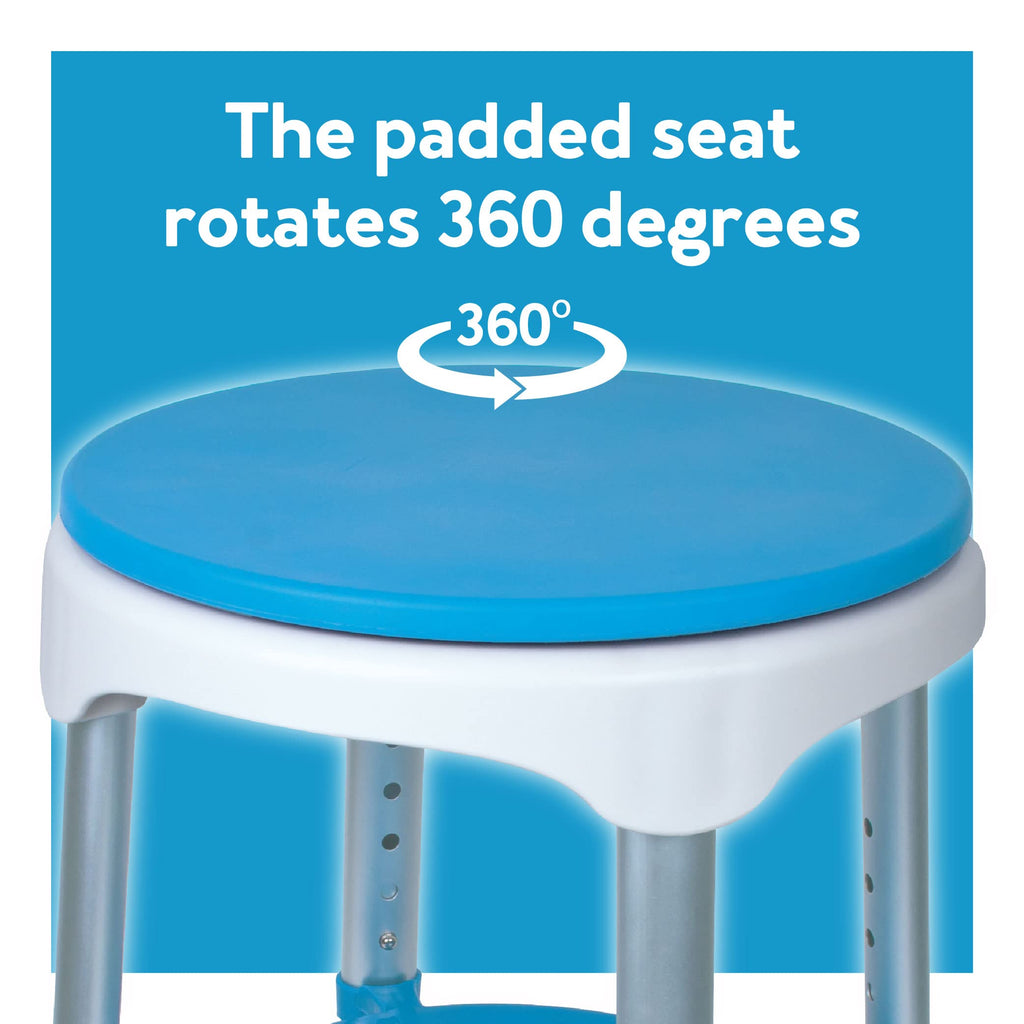 Adjustable Rotating Bath and Shower Stool with Storage Tray H531