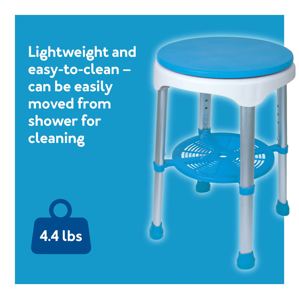 Adjustable Rotating Bath and Shower Stool with Storage Tray H531