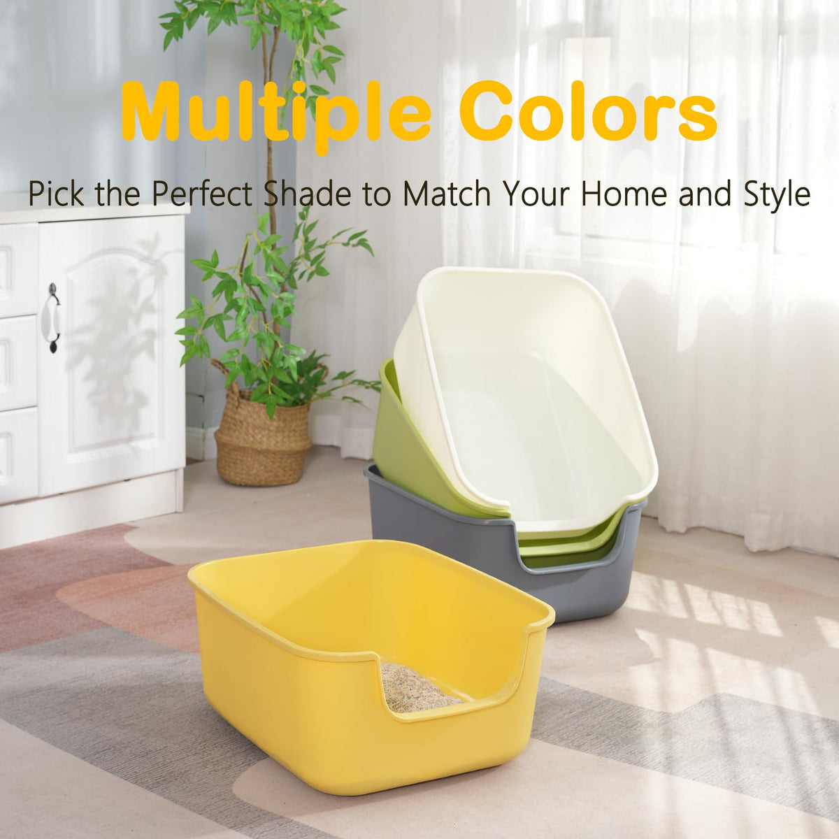 Large High Sides Cat Litter Box F575128