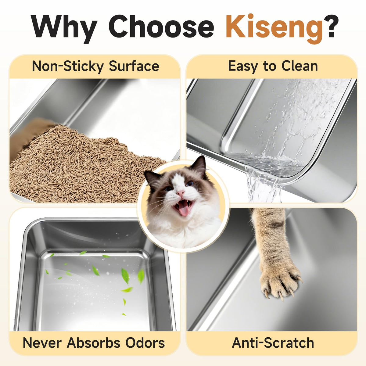 Stainless Steel Sifting Litter Box P1823