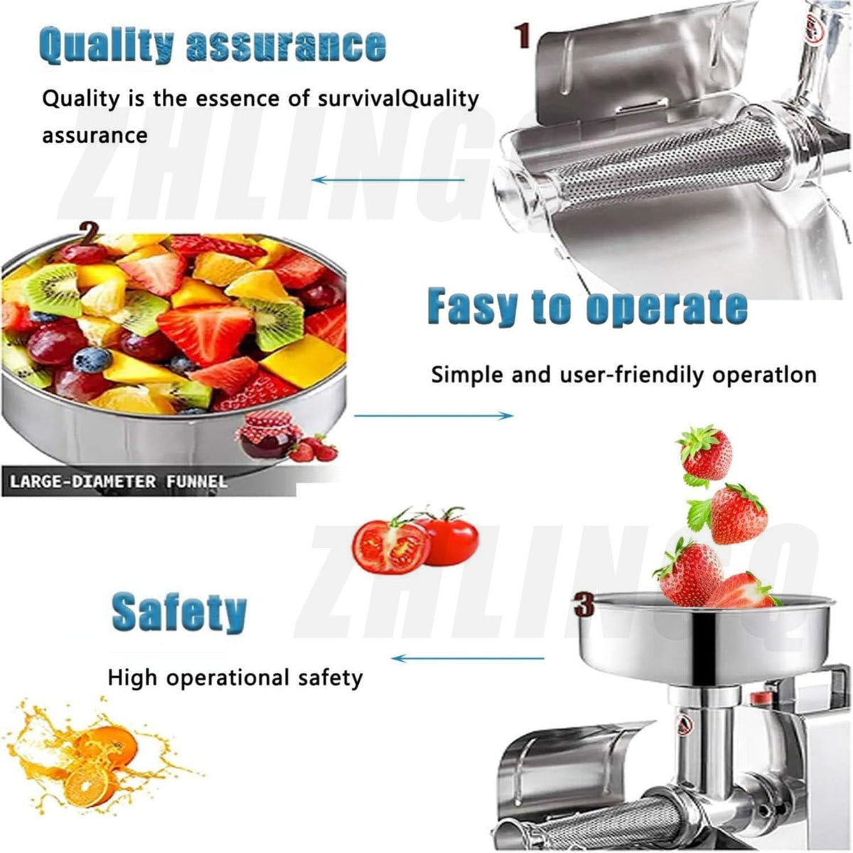 450W Stainless Steel Electric Tomato Strainer D501