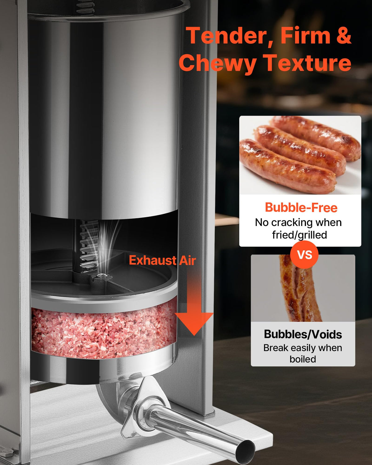 55 LBS Stainless Steel Electric Sausage Stuffer with 5 Stuffing Tubes H76464