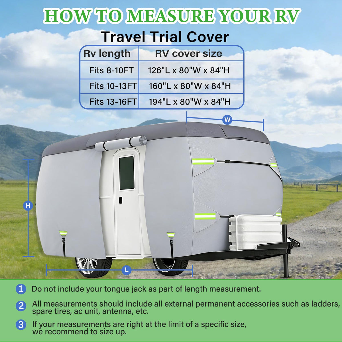 7 Layers Waterproof Fiberglass Travel Trailer Cover O9542