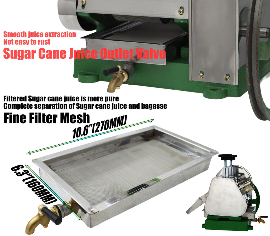 Manual Sugar Cane Juicer Machine with 2 Peeling Knives Z919839