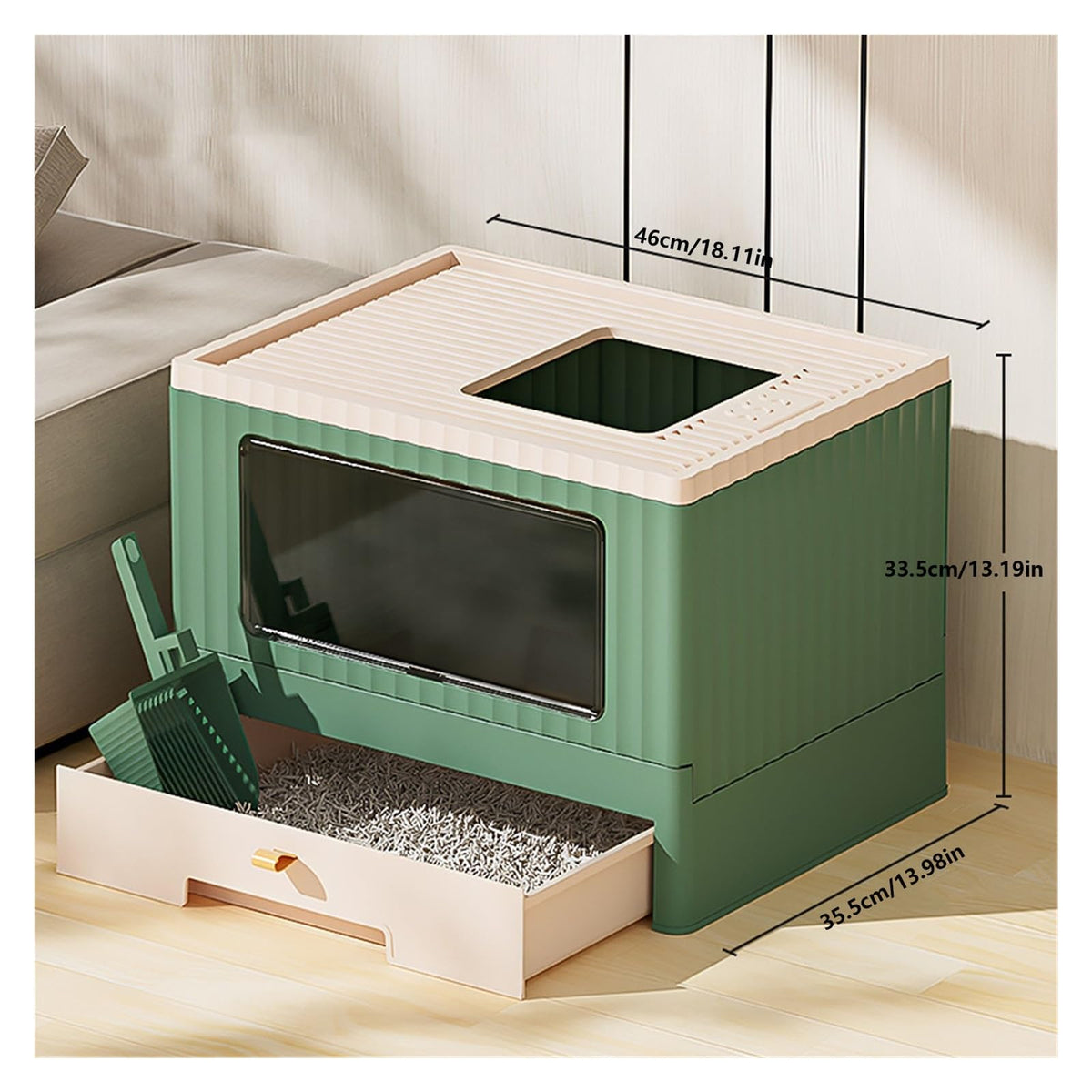 Foldable Cat Litter Box with Lid C596147