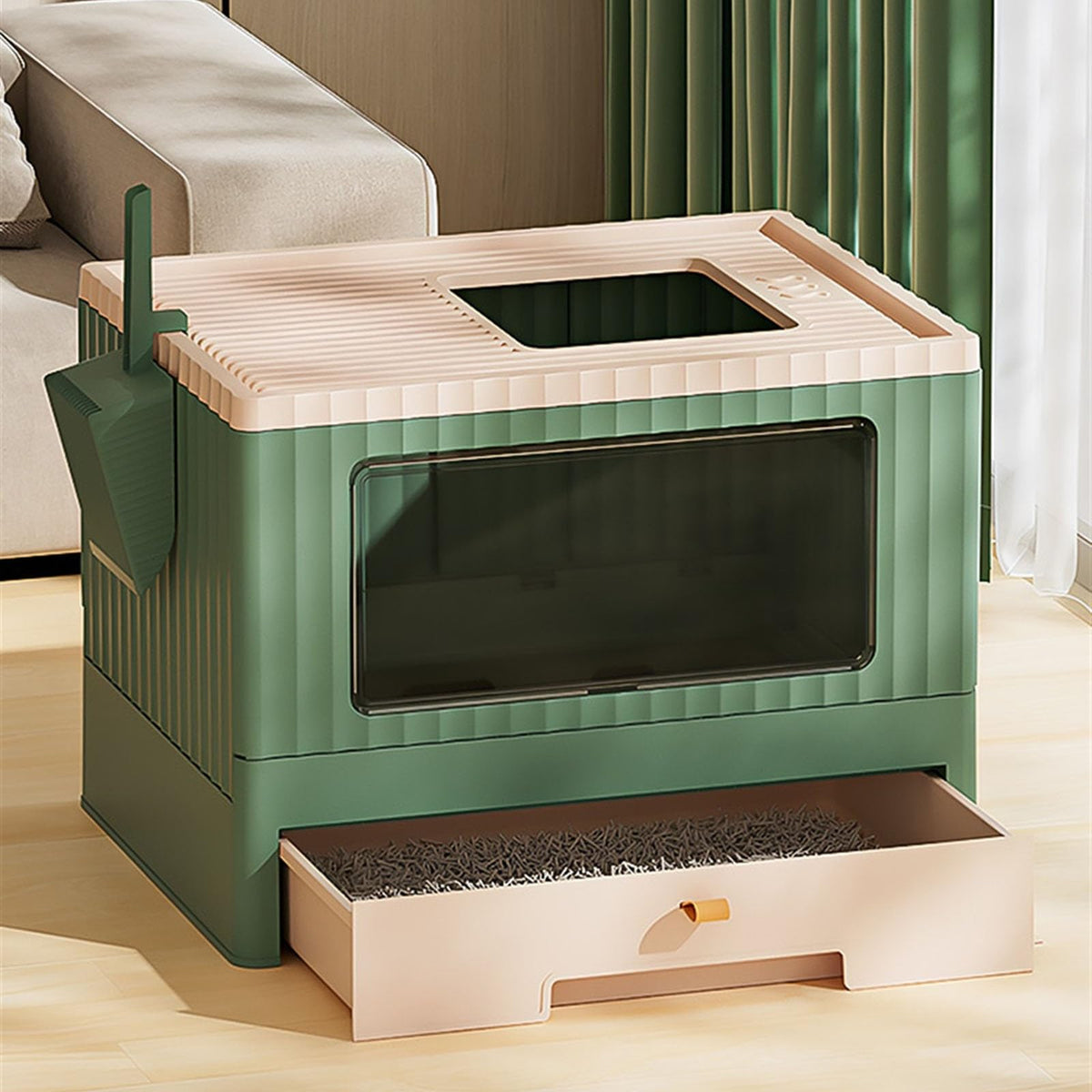 Foldable Cat Litter Box with Lid C596147