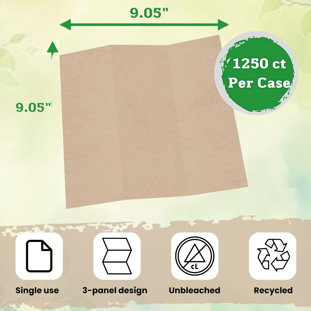 Brown Organic Unbleached Z-Fold Paper Towels T196