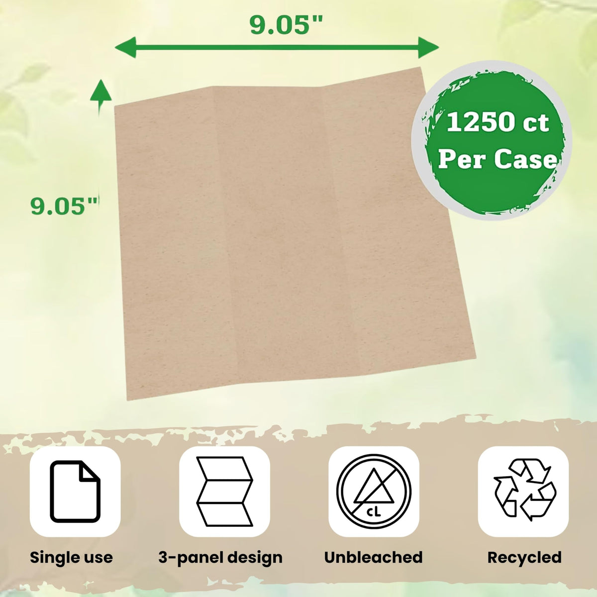 Brown Organic Unbleached Z-Fold Paper Towels T196