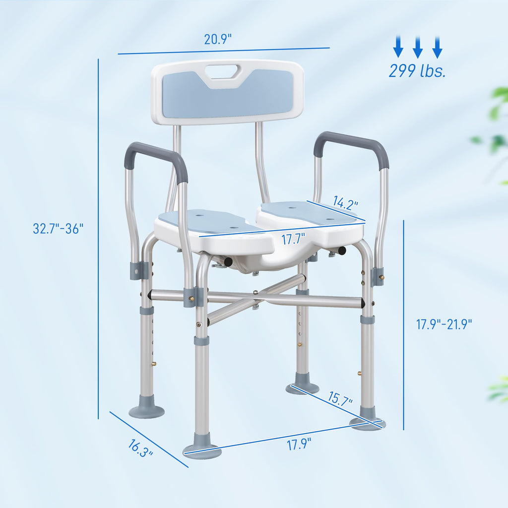 Padded Shower Chair with Arms and Back M18152