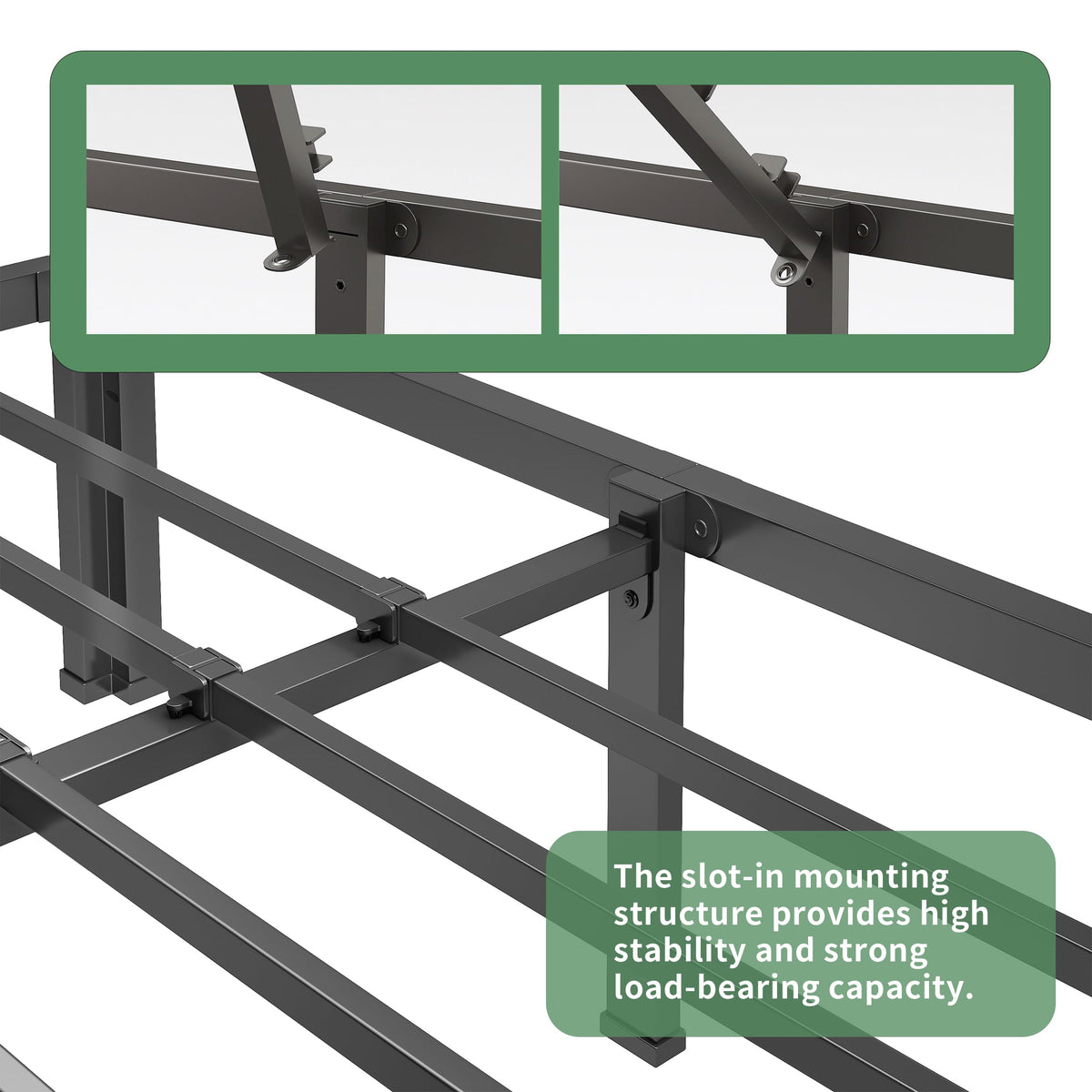 18 Inch Queen Size Metal Platform Bed Frame N17453