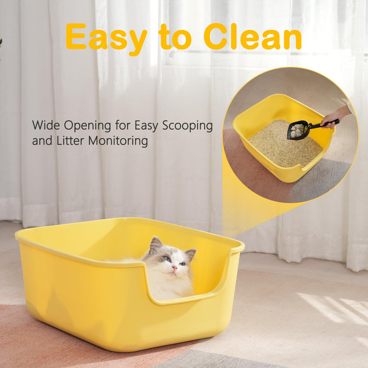 Large High Sides Cat Litter Box F575128