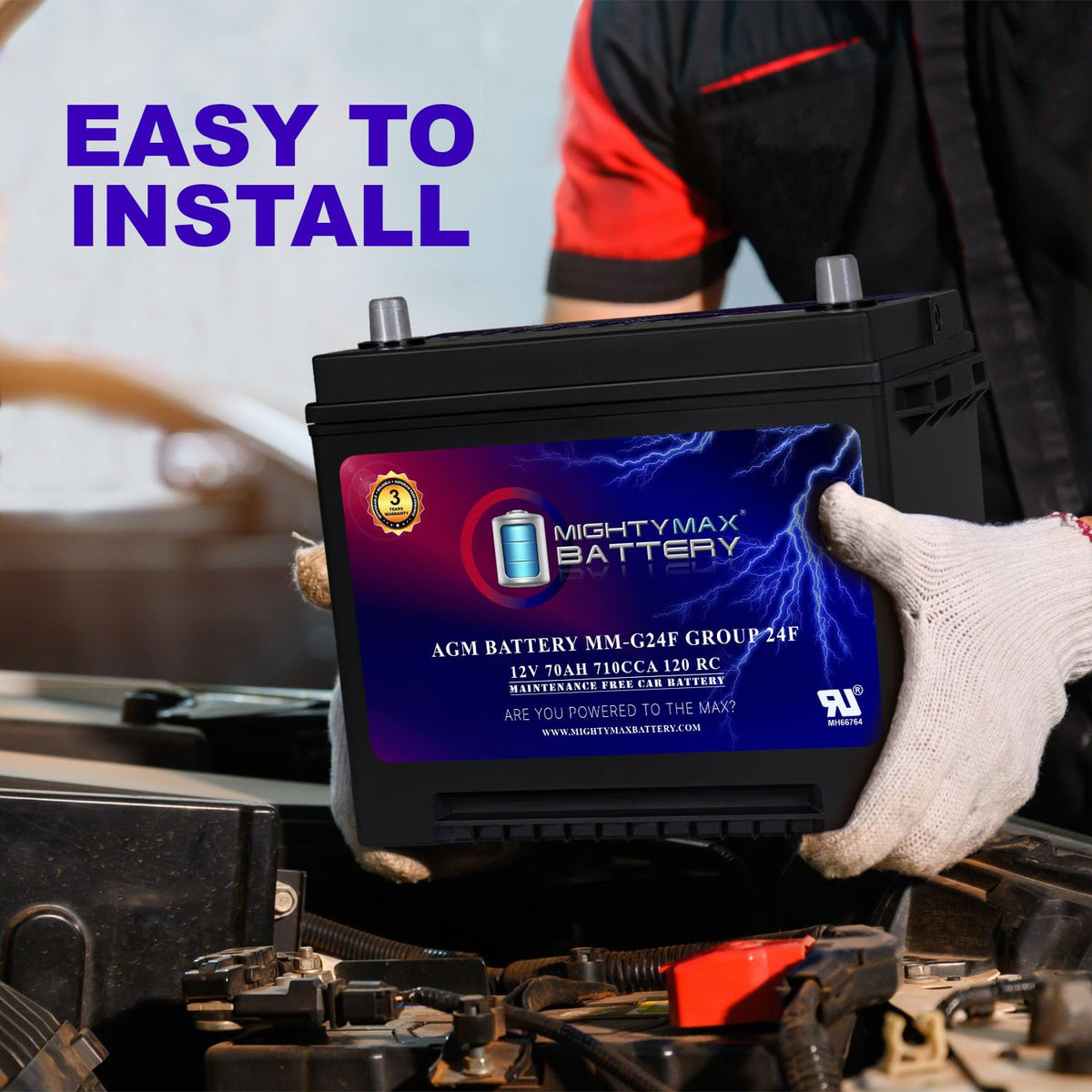 12V 70Ah AGM Replacement Battery H9696