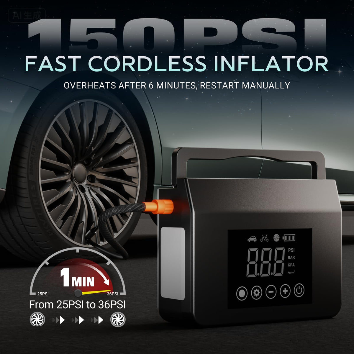 Portable Jump Starter with Air Compressor R7596