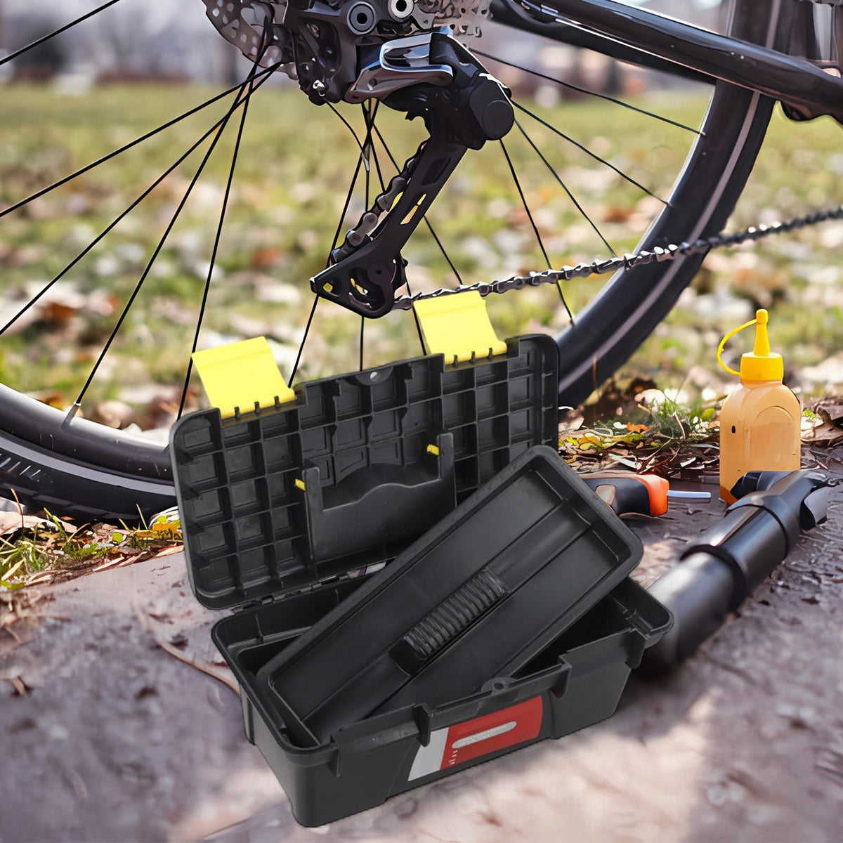 10-Inch Two-Layer Plastic Toolbox with Secure Latch H954714