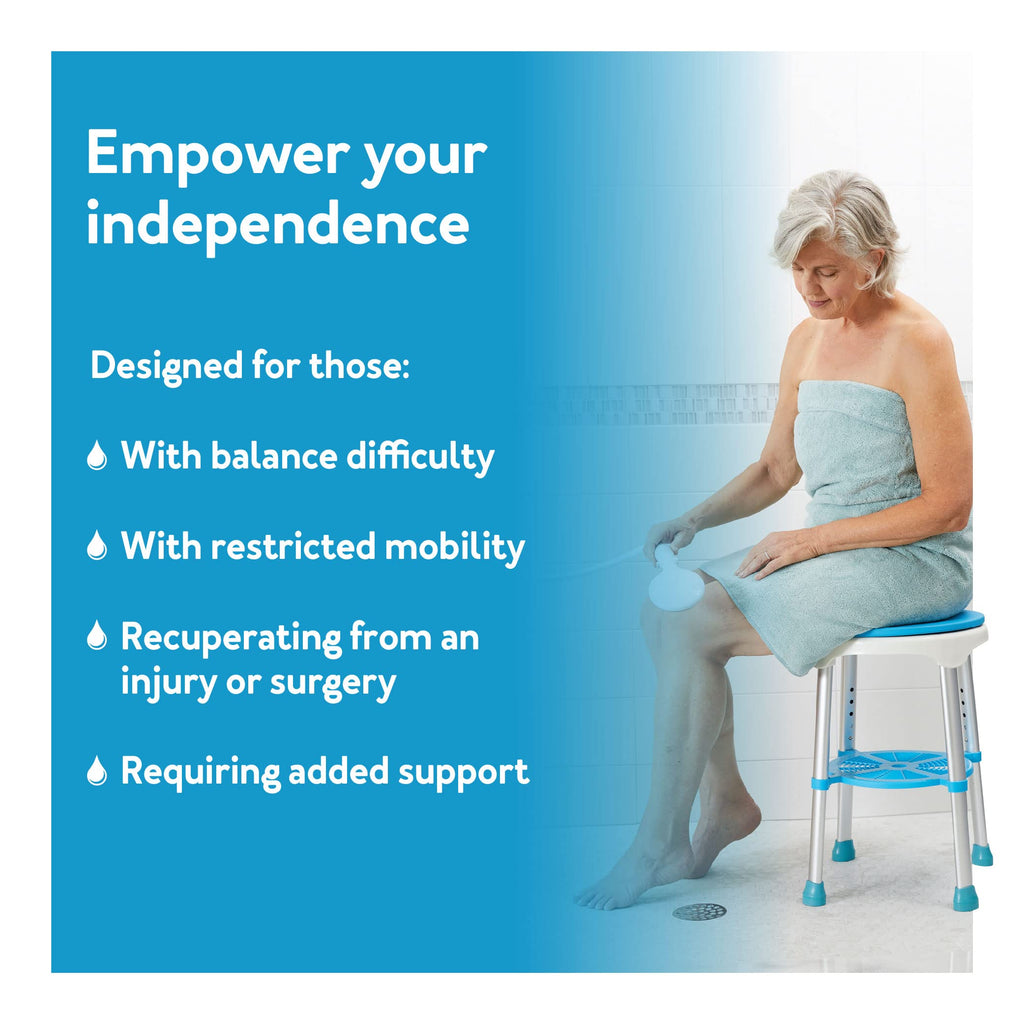 Adjustable Rotating Bath and Shower Stool with Storage Tray H531