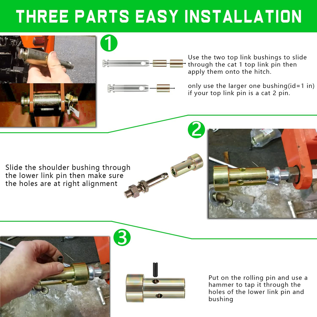 Quick Hitch Bushing Kit with Top Link and Lynch Pin L3039