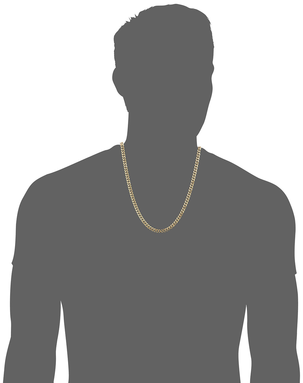 Men's 18K Gold Plated 6mm Cuban Curb Chain Link Necklace F4667