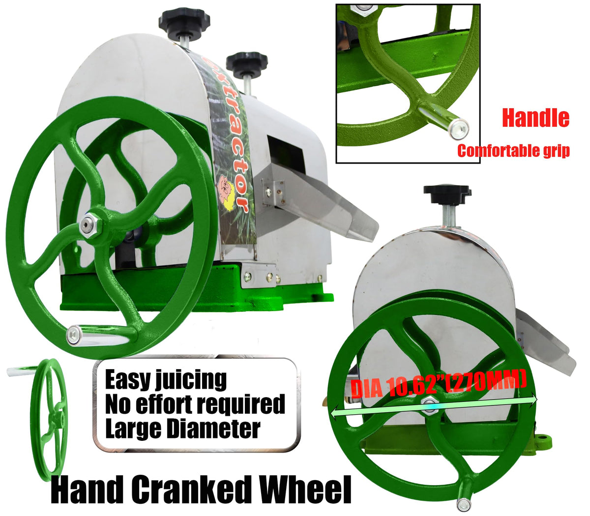 Manual Sugar Cane Juicer Machine with 2 Peeling Knives Z919839