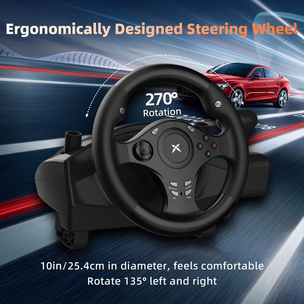 Gaming Steering Wheel with Pedals K429
