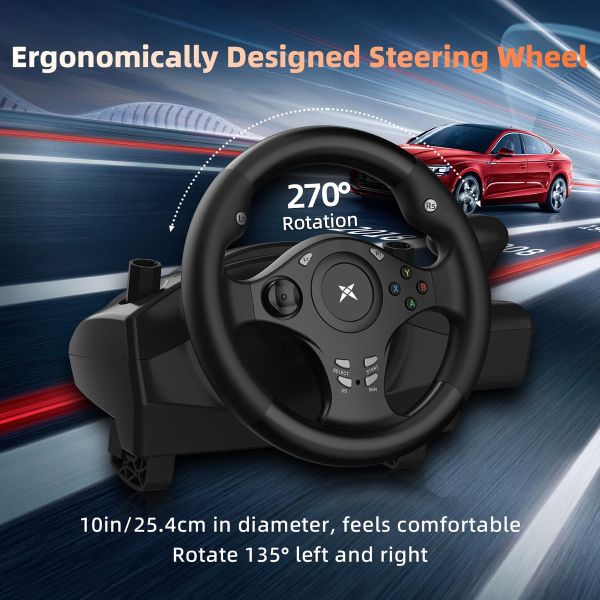 Gaming Steering Wheel with Pedals K429