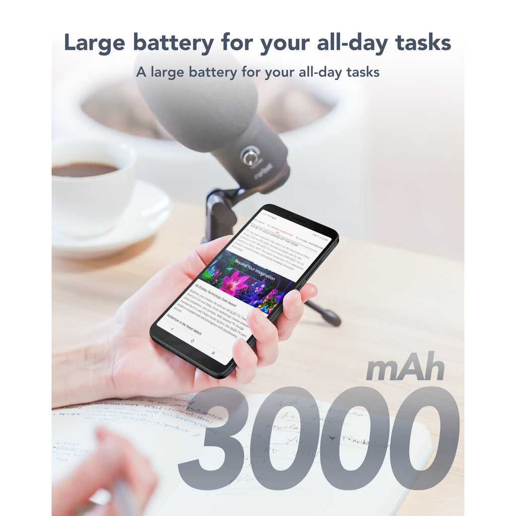 Unlocked Smartphone with 6.0" HD+ Display, 3+32GB, 3000mAh Battery, Android 13, Space Black W44942