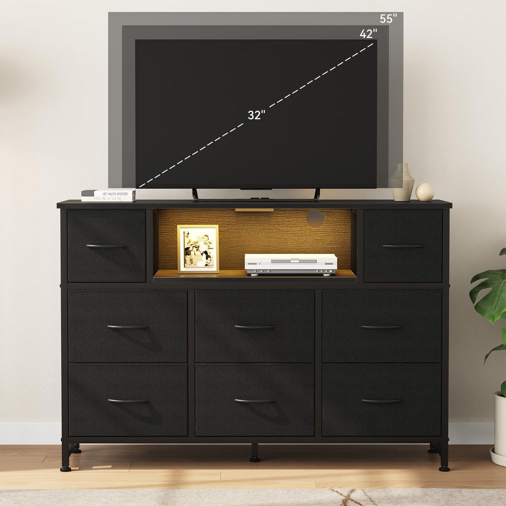 LED TV Stand Dresser with Charging Station R905209