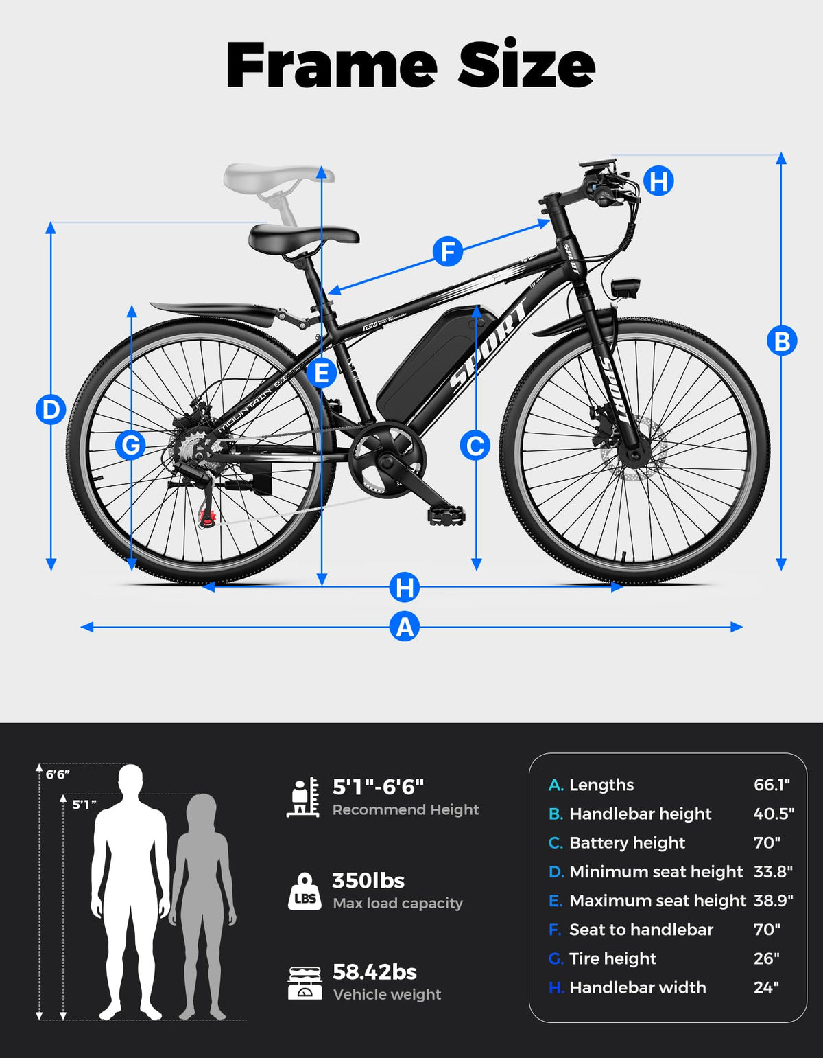 350W 7-Speed Electric Bike J2181