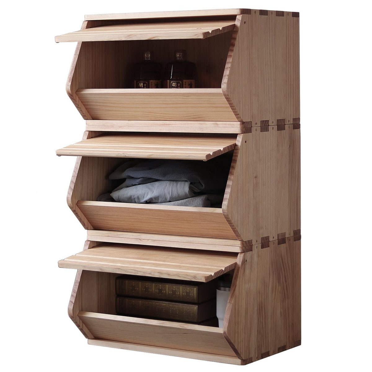 Solid Wood Storage Chests with Lids N772223
