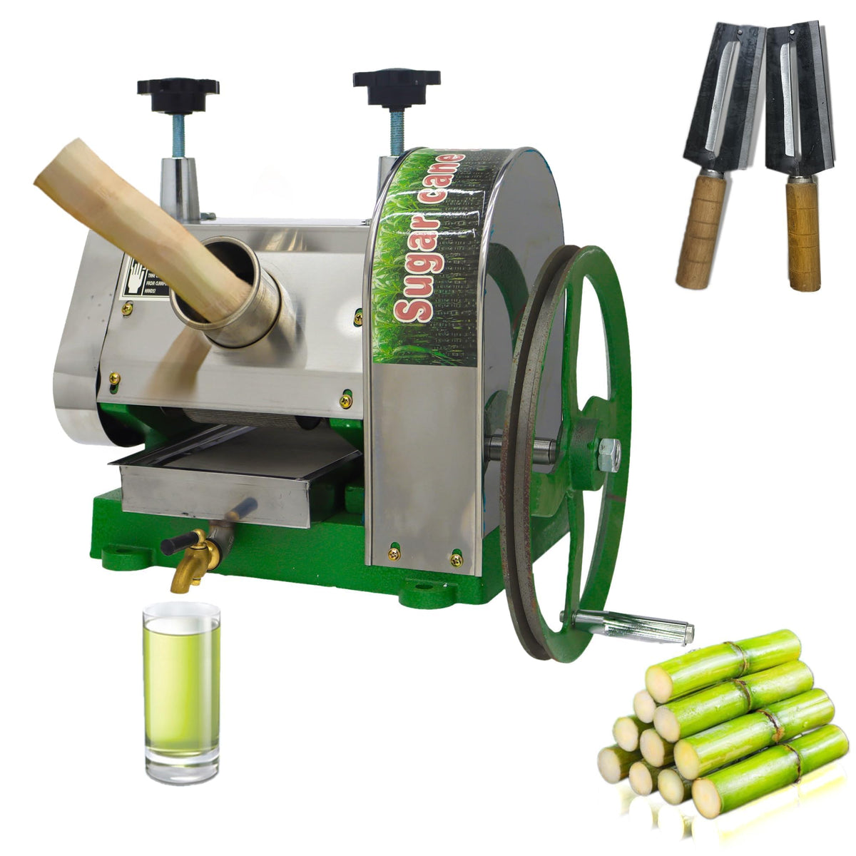 Manual Sugar Cane Juicer Machine with 2 Peeling Knives Z919839