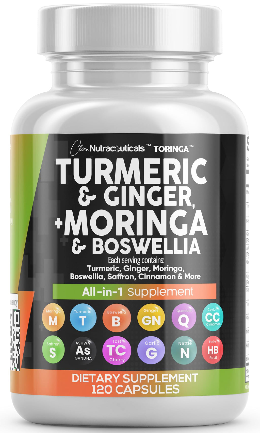 Turmeric Moringa Ginger Boswellia Saffron Supplement T3214