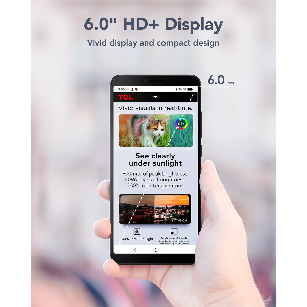 Unlocked Smartphone with 6.0" HD+ Display, 3+32GB, 3000mAh Battery, Android 13, Space Black W44942